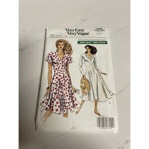 Vogue 7435 Ladies Sewing Pattern Very Easy Ladies Dress Sizes 6-10 Vintage 1989